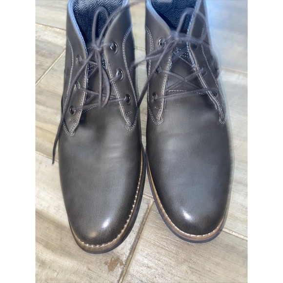 B-52 by Bullboxer Bryer Men’s Size 9 Grey Leather Lace Up‎ Shoes - Picture 1 of 10